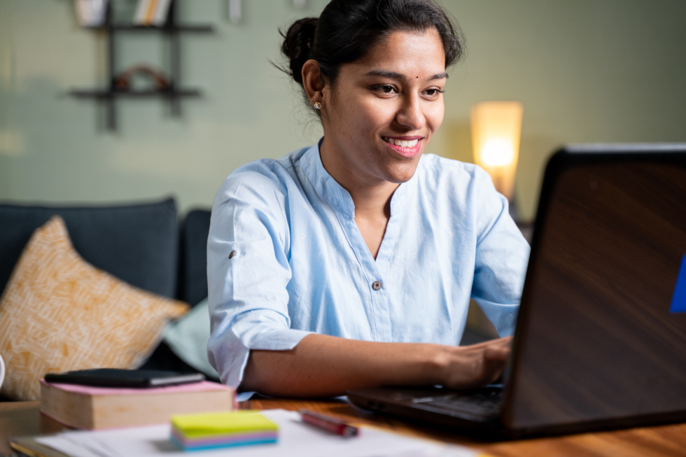 indian woman writing