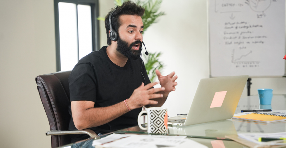 indian man working from home
